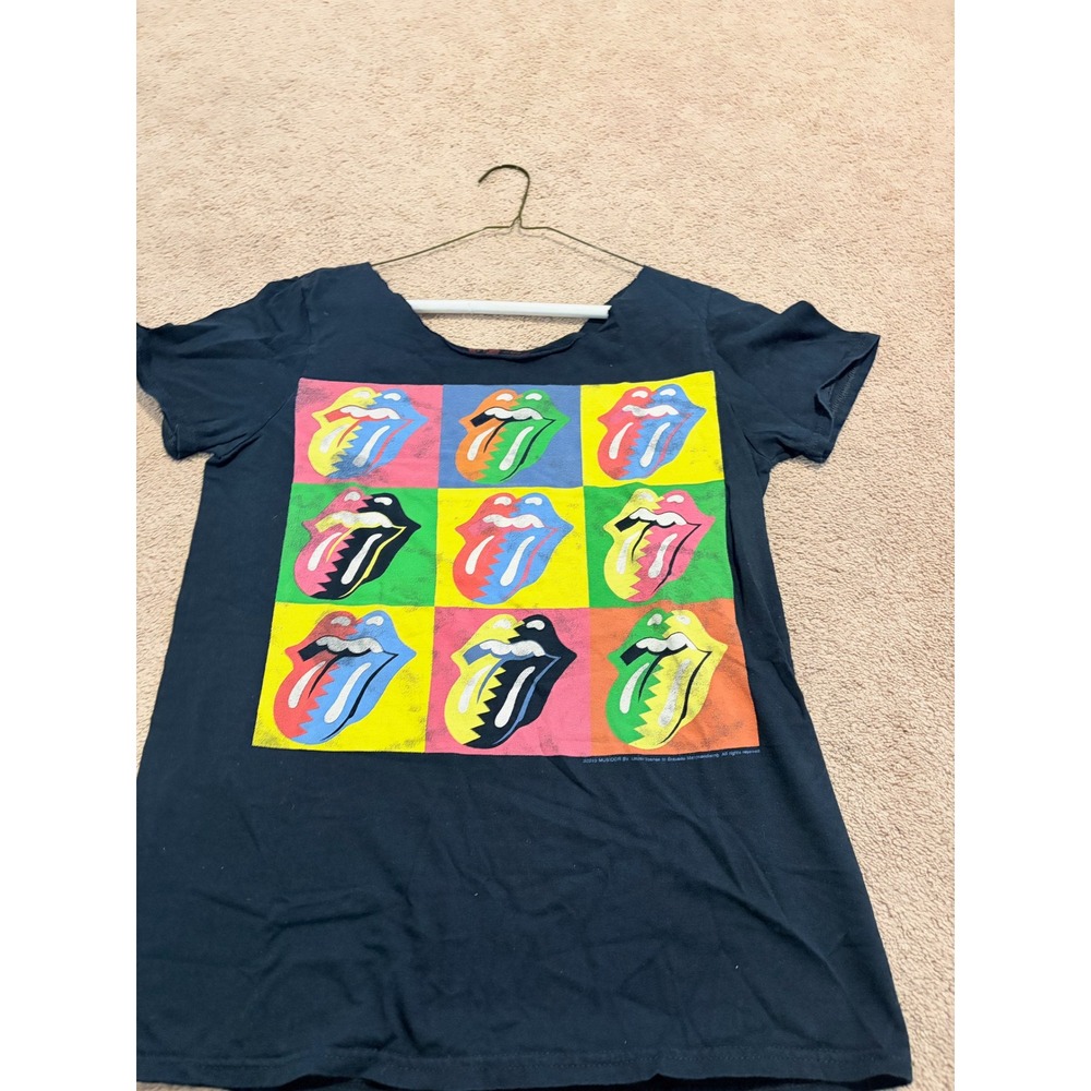 Rolling Stones North American Tour 1989 Graphic T-Shirt Pop Art Tongue Black M